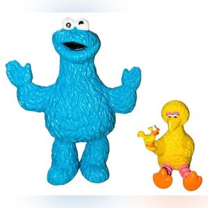 Sesame Street Big Bird Cookie Monster Figures Applause Muppets Vintage Plastic